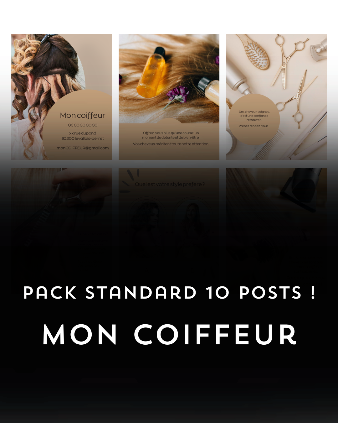 Pack 10 posts Standard / Coiffeur