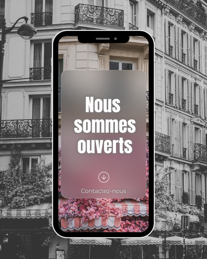 Gagnez du temps avec une story Instagram & Facebook clés en main. Valorisez votre savoir-faire et fidélisez vos clients facilement !