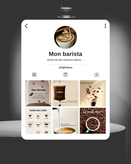 Gagnez du temps avec 10 posts Instagram & Facebook clés en main. Valorisez votre savoir-faire de barista et fidélisez vos clients facilement !