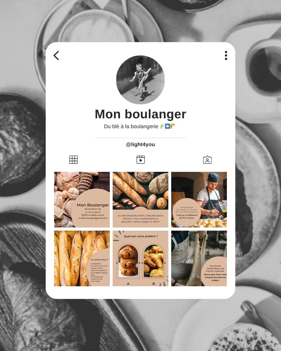 Gagnez du temps avec 10 posts Instagram & Facebook clés en main. Valorisez votre savoir-faire de boulanger et fidélisez vos clients facilement !