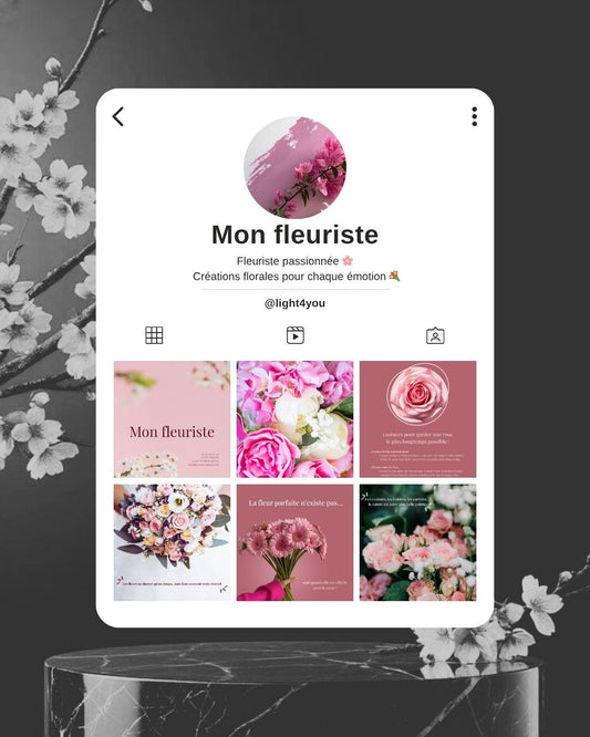 Gagnez du temps avec 10 posts Instagram & Facebook clés en main. Valorisez votre savoir-faire de fleuriste et fidélisez vos clients facilement !