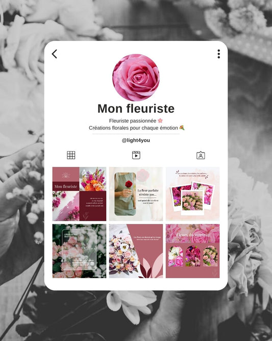 Gagnez du temps avec 10 posts Instagram & Facebook clés en main. Valorisez votre savoir-faire de fleuriste et fidélisez vos clients facilement !